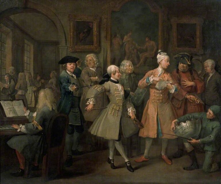 Hogarth, William, 1697-1764; A Rake's Progress: 2. The Rake's Levee